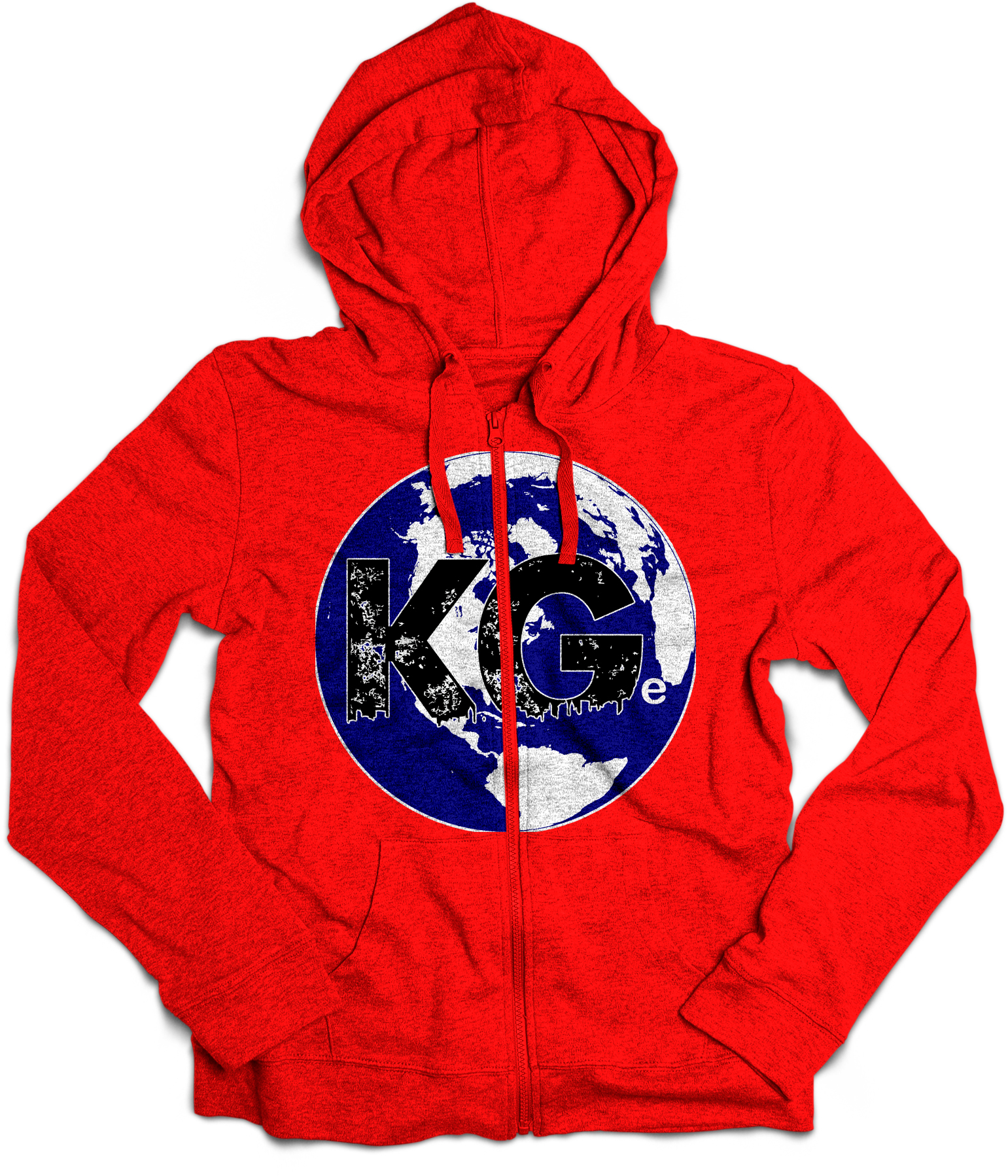 KG World Red Hooded Zip Sweatshirt